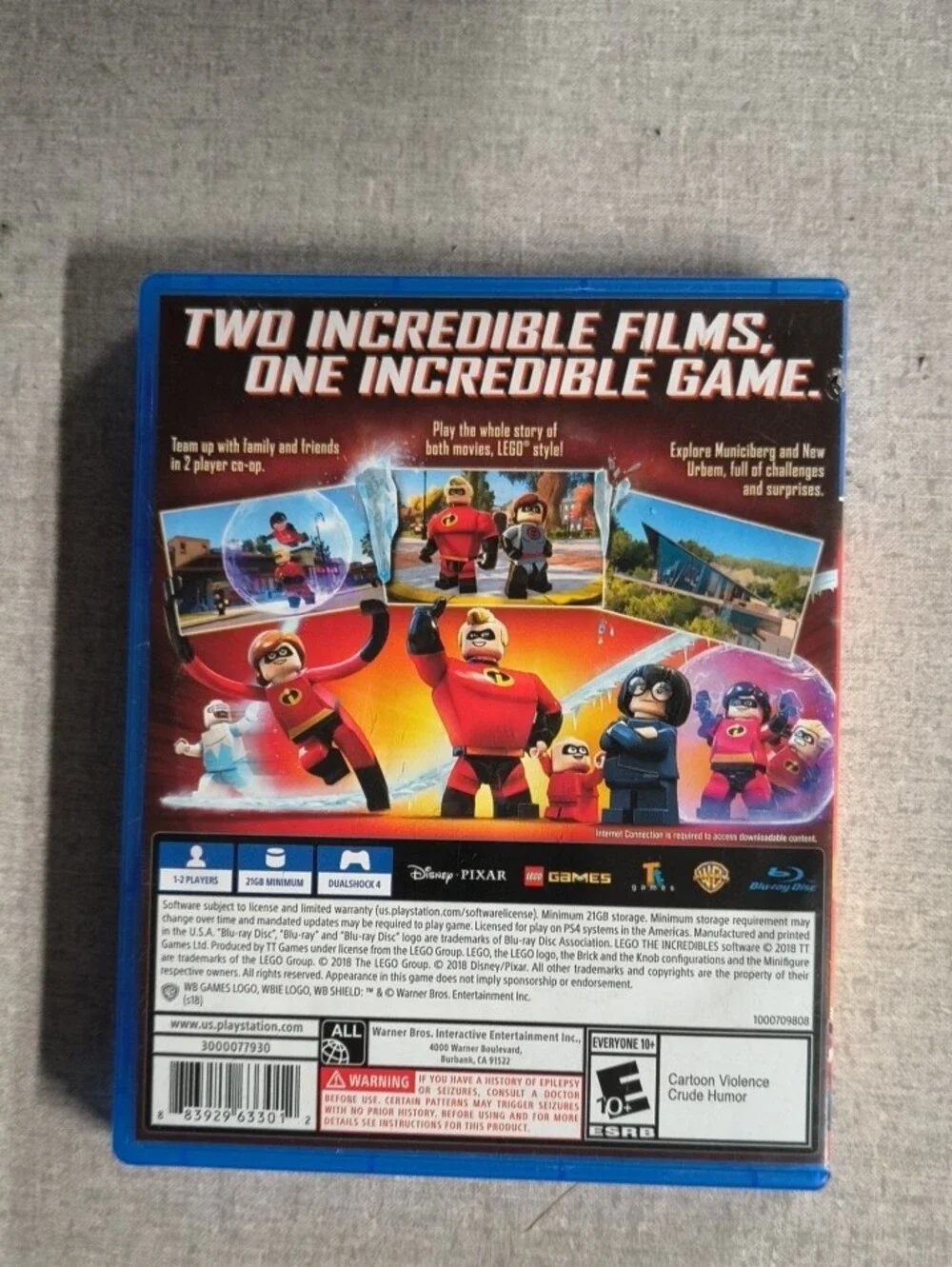 Sony PS4 LEGO The Incredibles Video Game - Blue Case